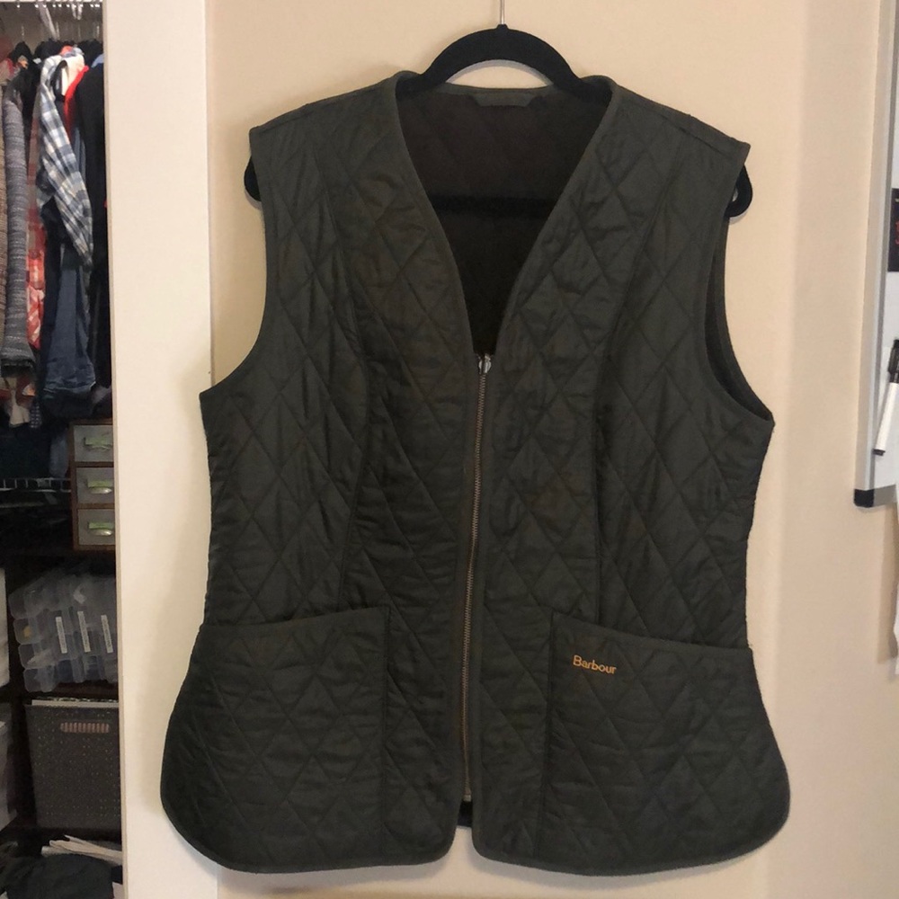 Barbour Olive Green Quilted Vest